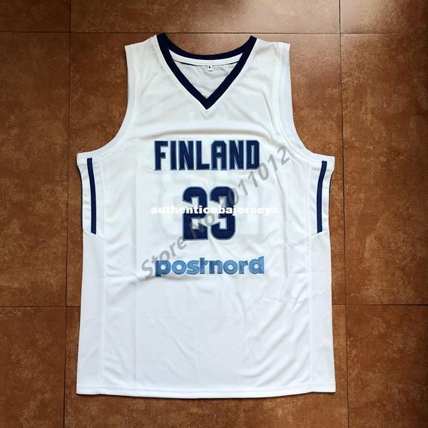 

2018 new #23 lauri markkanen finland national team basketball jersey all size embroidery stitched vest jerseys ncaa, Black;blue