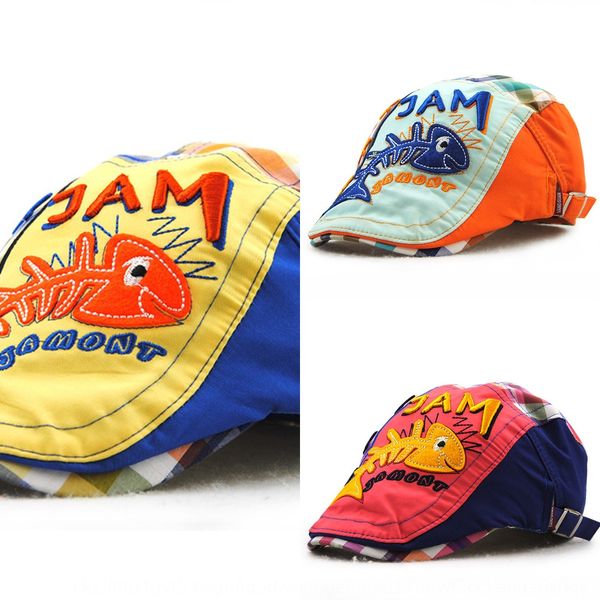 

yangguan children's autumn 's and wo's wo toque men women cap cartoon fishbone cap cotton high-end, Yellow