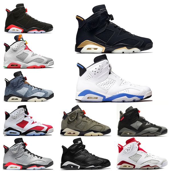 

6 6s jumpman mens trainers basketball shoes dmp washed denim hare travis scotts black infrared sports sneakers us 40-47 wholesale