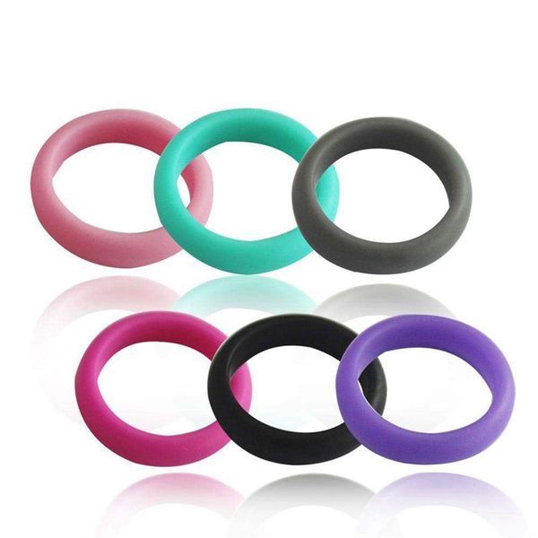 

women/men's silicone wedding ring,silicone wedding band various colors,6 pack 5mm wide, Golden;silver