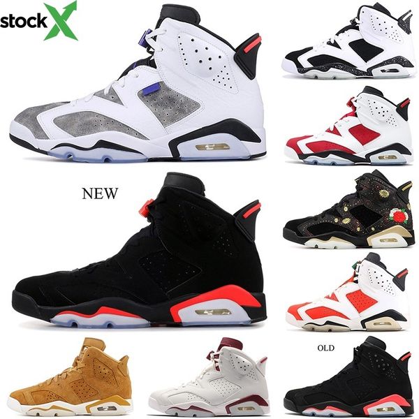 

new 6s designer basketball shoes golden harvest all star black cat carmine 6 gatorade bred oreo mens athletic sports blue sneakers 7-12