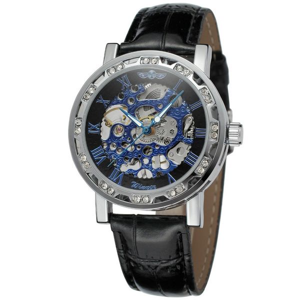 

2020 factory direct sales new men's fashion watch leisure classic water diamond automatic mechanical watch, Slivery;brown