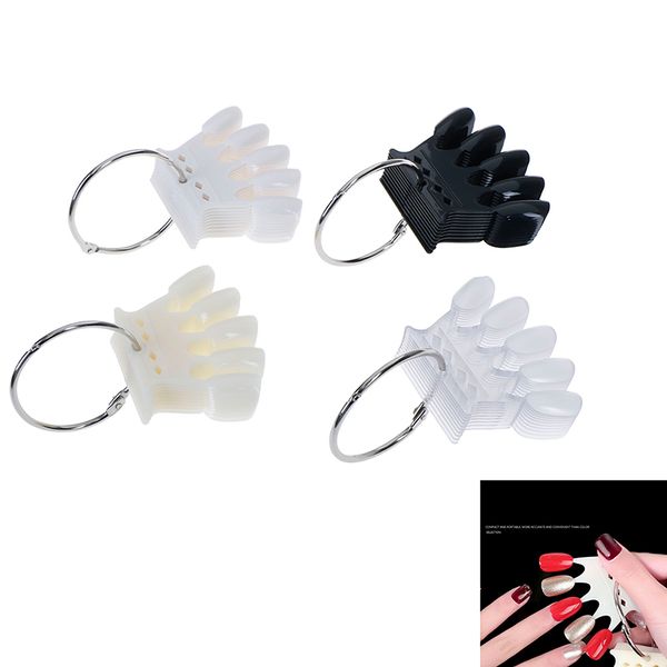 

10pcs/set crown shape false nail tips color card nail practice display unique useful gel color card display tool, Red;gold