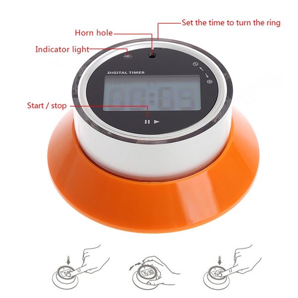 

lcd digital kitchen timer portable round magnetic countdown alarm clock timer kitchen tool