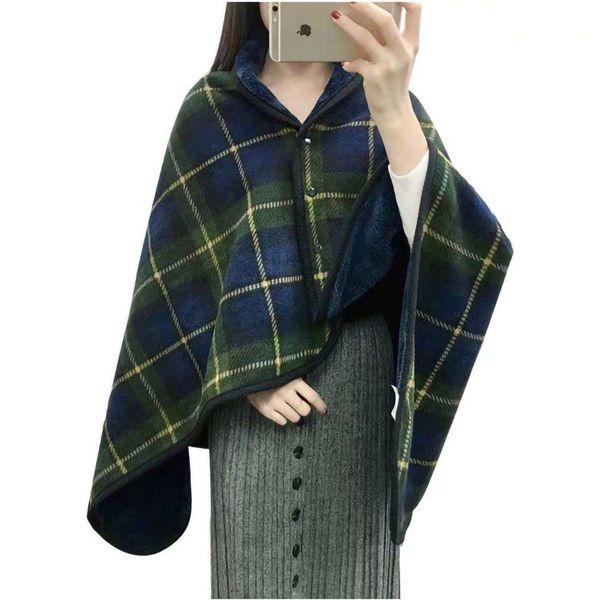 

homesick warm wearable throw chunky fleece blankets knitted fluffy fashion plaid blanket sweatshirt on the sofa/bed