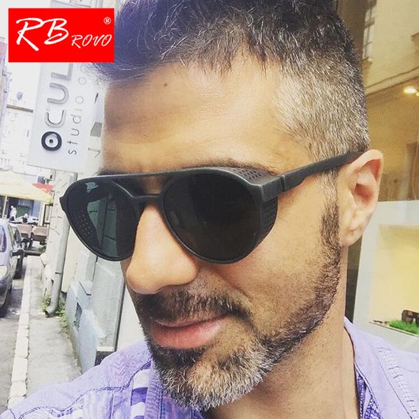 

rbrovo 2019 fashion punk hd sunglasses men brand designer eyeglasses vintage shopping street beat gafas uv400, White;black