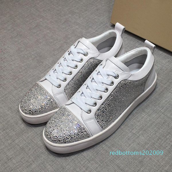 

mens designer shoes red bottom junior studded spikes sneakers real leather trainers party shoes 100% genuine leather 40-44 r9, Black