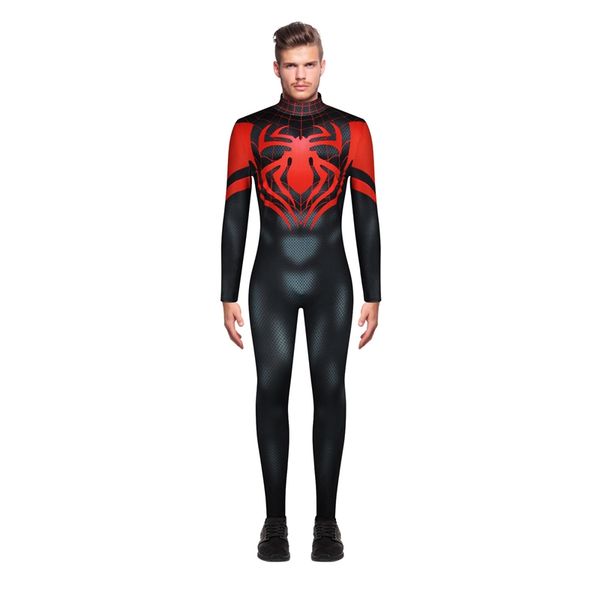

spiderman 3d print men jumpsuit bodysuit elastic men's tights halloween cosplay role costume singer stage show rompers one piece, Black;red