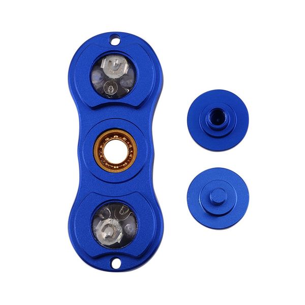 

led hand spinner fingertip toys aluminium alloy rotation toy for autism and adhd spinner reduce stress gift adults kids blue