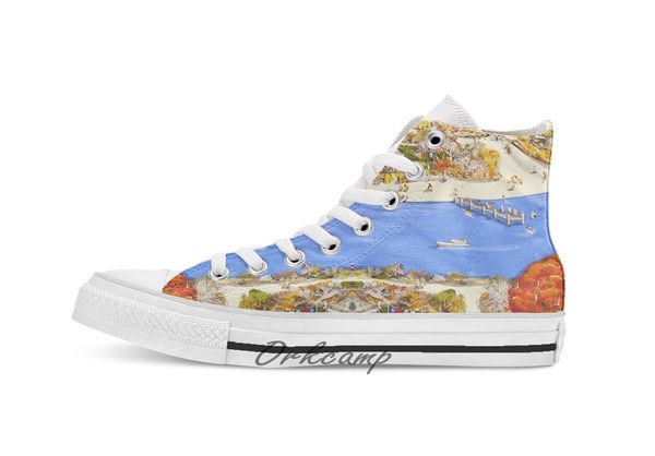 

summer jetty custom casual high lace-up canvas shoes sneakers drop shipping