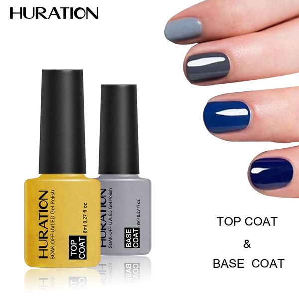 

huration new and base coat nail gel polish 8 ml oat primer gel polish soak uv color transparent varnish nail, Red;pink