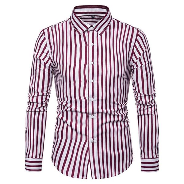 

jaycosin 2020 men's new fashion printed long sleeve shirts slim comfortable clothing long sleeve shirt male office shirts mar, White;black