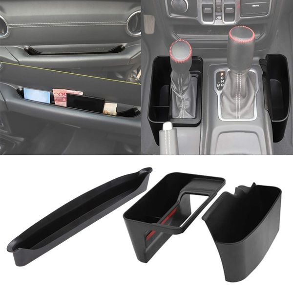 

grabtray passenger storage tray organizer grab handle + gear shifter console side storage box for wrangler jl 2018 2019 int