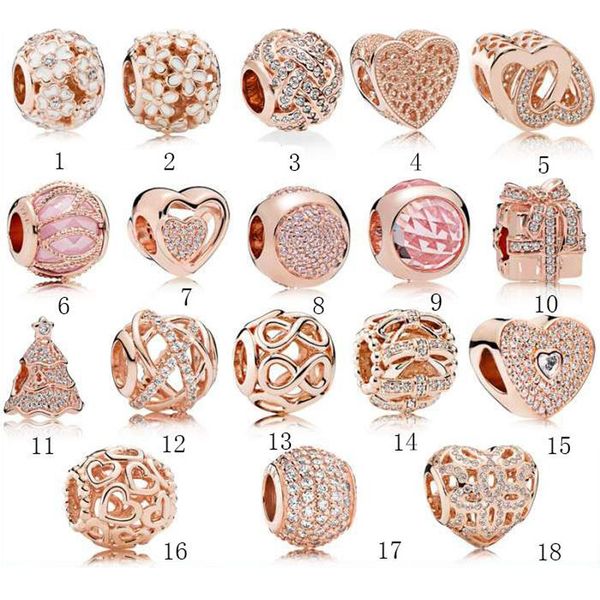 

New women pure S925 silver jewelry Ale bracelet beads diy rose gold beaded charn bracelet pink Valentine's Day Gift giving love bracelet