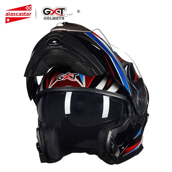 

gxt motocross helmet motorcycle helmet full face anti-fog motocross chopper racing filp up modular riding casco moto