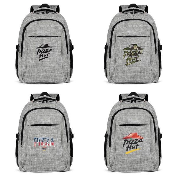

pizza hut logo original red delivery fashion business backpack, design retro reusable suitable for gym traveling backpack black 3d