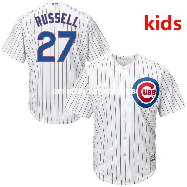 

youth kid's addison russell royal cool base baseball jersey, Black;blue