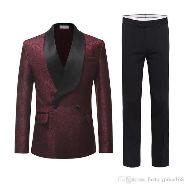 Popüler Groomsmen Şal kruvaze yaka (Ceket + Pantolon + Kravat) Damat smokin Groomsmen Best Man Suit Erkek Düğün Suit Damat b039