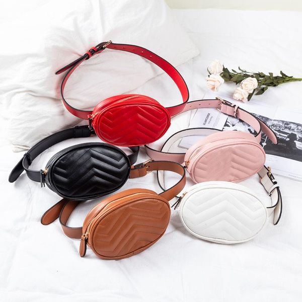 

2020 new pu waist bags women fanny pack bags bum bag belt bag women money phone handy waist purse solid travel bag #g885g