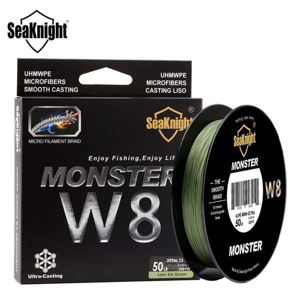 

seaknight monster w8 fishing line 300m 8 strands braided fishing line multifilament pe line 100lb,line 8