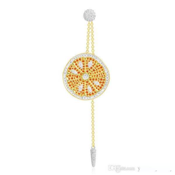 

europe and america summer fashion earring yellow gold plated cubic orange earring for girls women for party wedding gift for friend, Golden;silver
