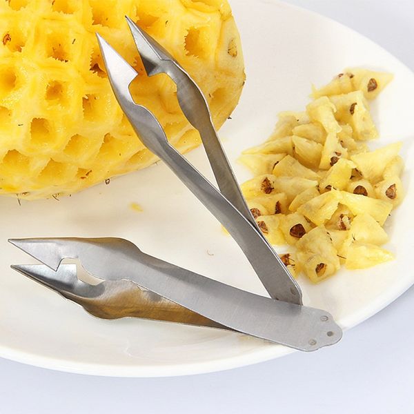 

practical stainless steel cutter pineapple eye peeler pineapple seed remover clip home kitchen tools fa2219