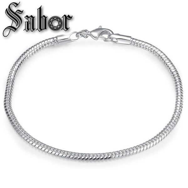 

accessories round bracelet 925 sterling silver gift accessories gift lady girls,foreign trade round silver snake bracelet female, Golden;silver