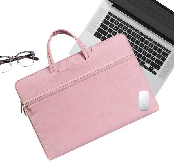 

wholesales leather women lapbag notebook carrying case briefcase for macbook air 11 13.3 14 15.6 inch men handbags bag