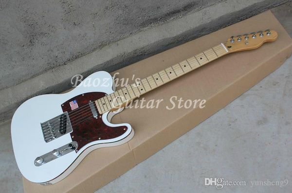 

f electric guitar, white red pickguard red binding guitar, telecaster
