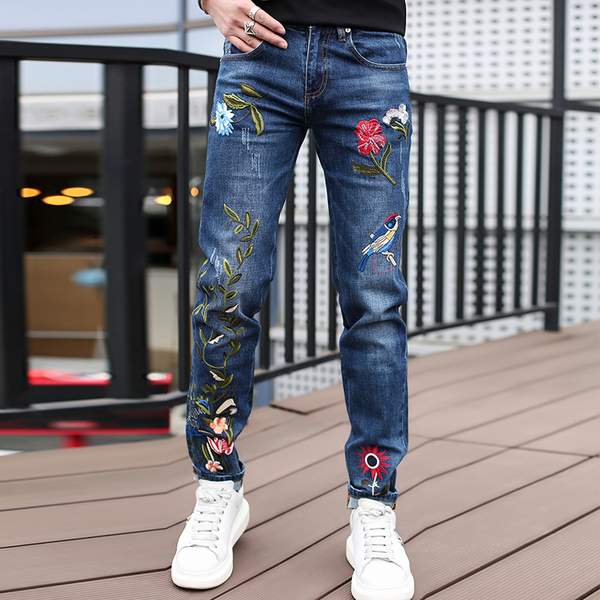 

w05701 fashion men's jeans 2020 runway famous european design party style men's clothing, Blue