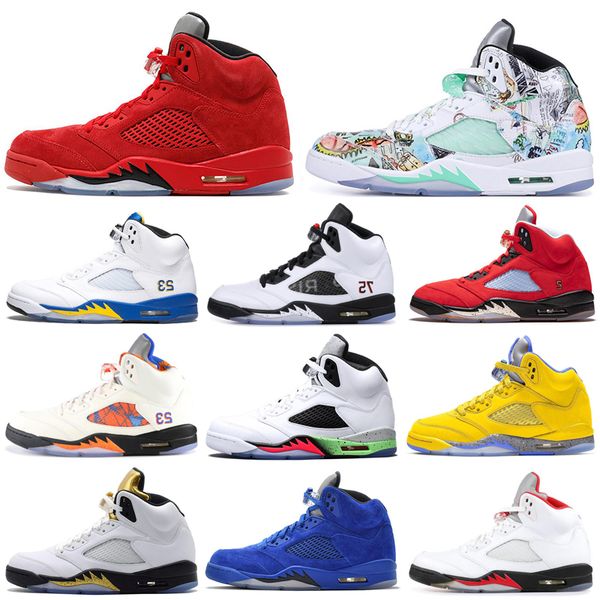 

5 5s Men Basketball Shoes TROPHY ROOM Fab 5 SP Laney PSG Suede Camo International Flight Cement Oreo Mens Trainers Sports Sneakers 7-13