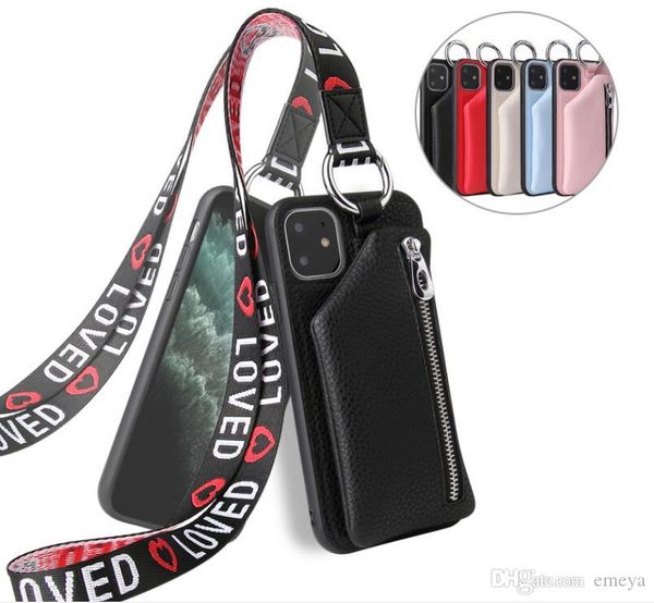 

nice luxury leather wallet case for iphone 11 pro 6 7 8 plus x xr xs max zipper design holder cover for samsung s8 s9 s10 plus note 8 9 10