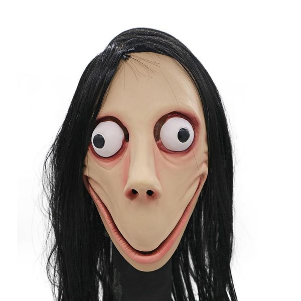 

new death game momo mask no bang style scary mask tern halloween female ghost wig masks festival party playing supplies