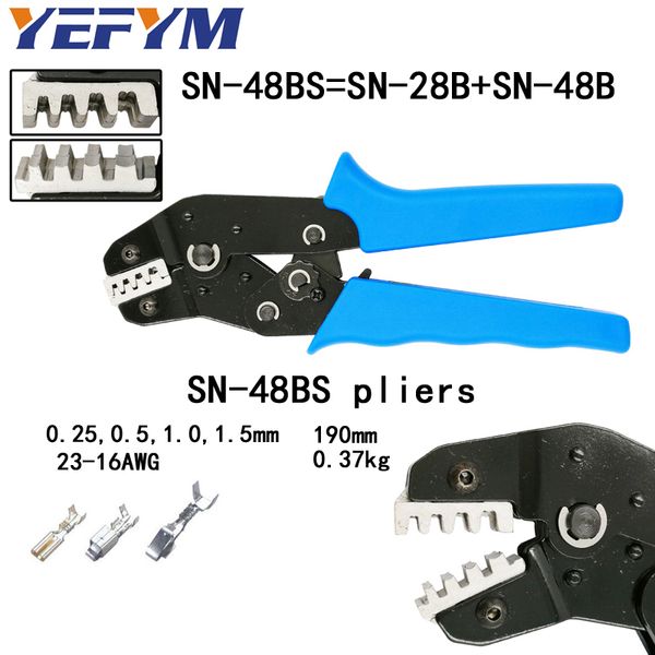 

sn-48bs crimping pliers 0.25-1.5mm2 23-18awg for xh2.54 2510,3.96,tab 2.8/4.8 spring terminal =sn-28b+sn-48b wire crimp tools