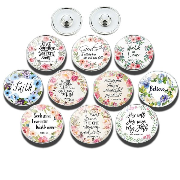 

10pcs/lot bible verse 16mm snap jewelry glass cabochon buttons diy charms fit snap bracelet necklace christian gifts, Blue;slivery