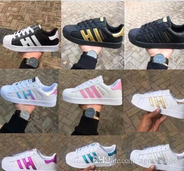 

fashion mens smith casual shoes superstar female flat shoes women zapatillas deportivas mujer lovers sapatos femininos shoes, Black