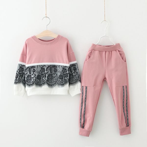 

children clothing 2019 autumn winter toddler girls clothes costume outfit suit kids clothes tracksuit for girls clothing sets, White