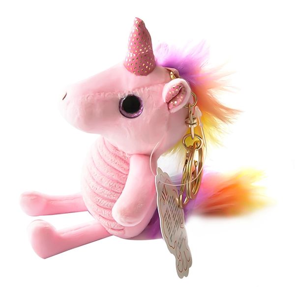 

1pcs colorful unicorn keychains cute animal cartoon keyrings customize personalized gift for car key chain holder bag pendants, Silver