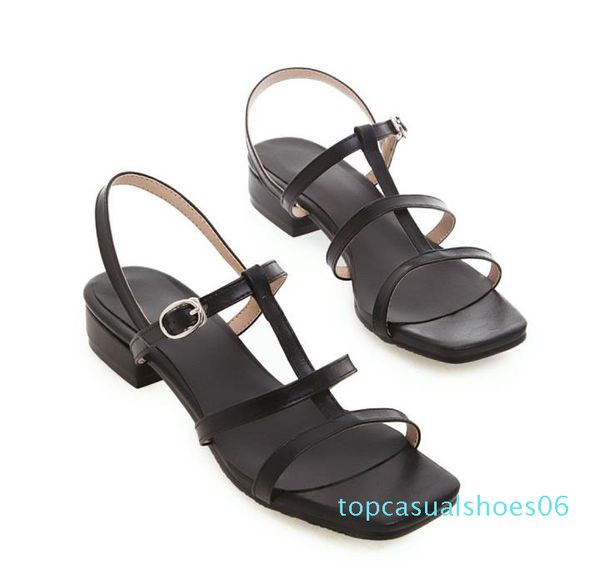

big small size 31 to 42 to 46 casual style yellow blue t strap low heel sandals luxury women designer slides tradingbear tt6, Black