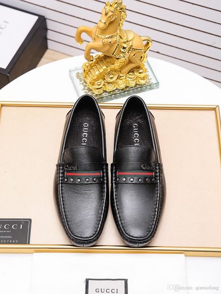 

new loafers men shoes luxury brands genuine leather shoe man autumn shoes for men's comfortable outdoor footwear flats, Black