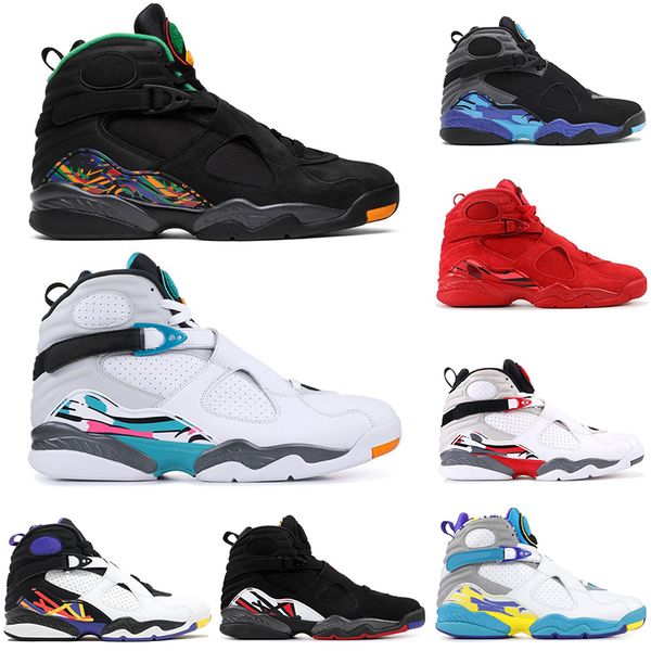 

New 8 8s Basketball Shoes men VALENTINES DAY Tinker AQUA Reflections PLAYOFF Three PEAT designer mens trainers sports sneakers size 8-13