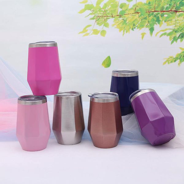 

creative diamond tumblers customized stainless steel logo printed eggshell cup portable for outdoor camping mugs