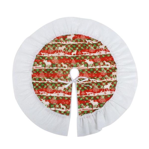 

60cm christmas tree skirt deer pattern cover decoration supplies small size new
