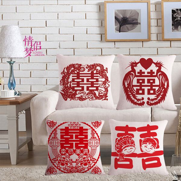 

marry happy cotton flax pillow back cushion loose coat