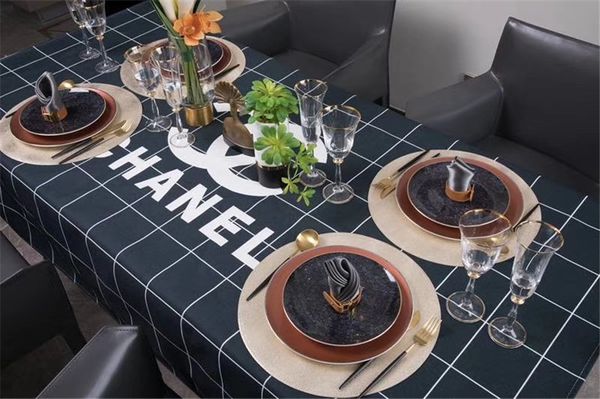

stylish printed checked tablecloth new luxury table decoration cotton and linen waterproof tablecloth for all seasons