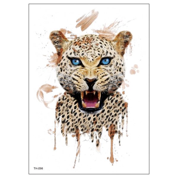 Acheter Férocité Leopard Tatouage Temporaire Autocollant Hommes Femmes Body Art Tattoo Bras Manches Jambe Bras Designs Autocollants Animaux étanche Th