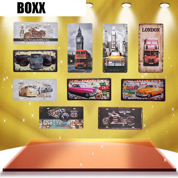 

легенды никогда не умирают мотоцикл номерной знак автомобиля лондон автобус маршрут 66 мотель гараж мотоцикл ретро металлические вывески сте