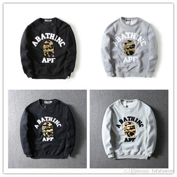 

новый a купание обезьяна 19bape обезьяна голова камуфляж толстовка пальто куртка свитер рубашка с длинным рукавом толстовка свитер, Black
