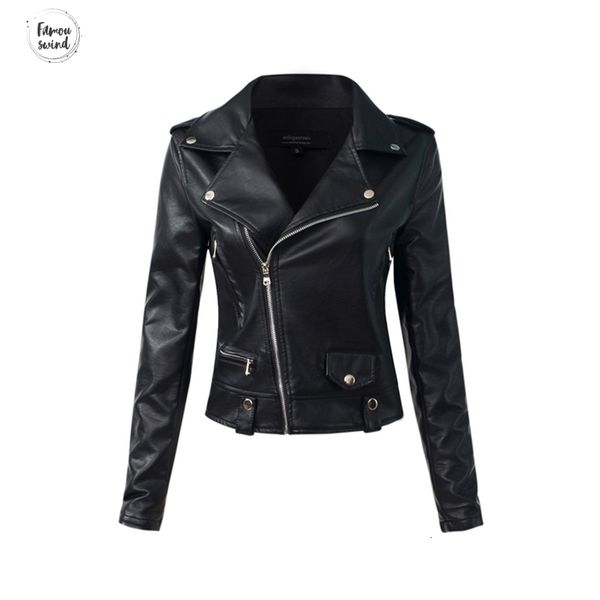 

вскользь тонкого pu кожаной куртки зима женщин классического zipper короткой мотоцикл куртка леди осень basic leather coat black, Black;brown
