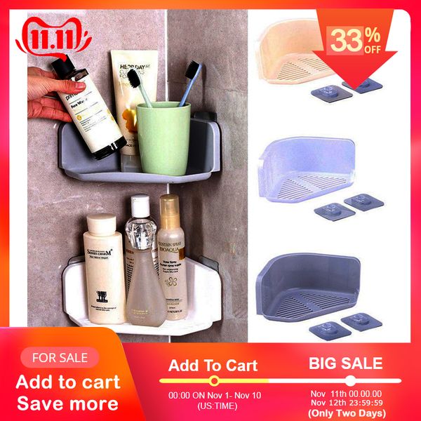 

3 colors suction cup corner shower shelf bathroom shampoo shower shelf holder kitchen storage rack organizer